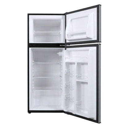 4.6. Cu ft Two Door Mini Refrigerator with Freezer, Stainless Steel