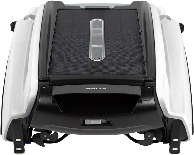 Betta SE Solar Powered Automatic Robotic Pool Surface Skimmer Cleaner with 30-Hour Continuous Cleaning Battery Power and Re-Engineered Twin Salt Chlorine Tolerant Motors (Blue)