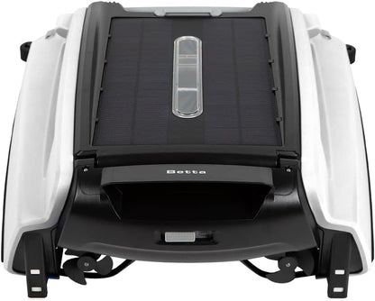 Betta SE Solar Powered Automatic Robotic Pool Surface Skimmer Cleaner with 30-Hour Continuous Cleaning Battery Power and Re-Engineered Twin Salt Chlorine Tolerant Motors (Blue)
