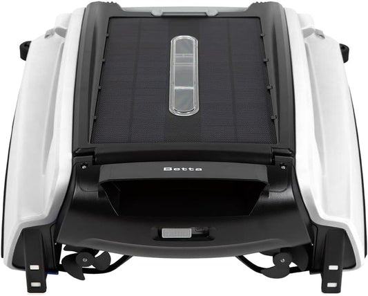 Betta SE Solar Powered Automatic Robotic Pool Surface Skimmer Cleaner with 30-Hour Continuous Cleaning Battery Power and Re-Engineered Twin Salt Chlorine Tolerant Motors (Blue)