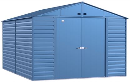 Arrow Select Steel Storage Shed, 10x14, Blue Grey