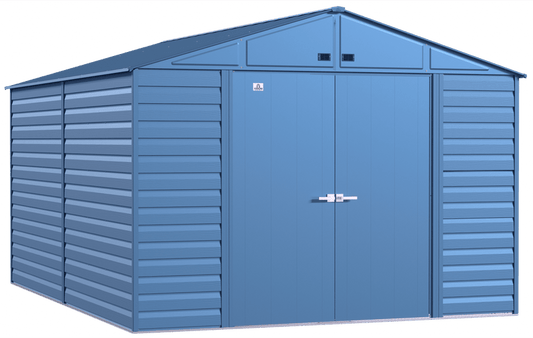 Arrow Select Steel Storage Shed, 10x14, Blue Grey