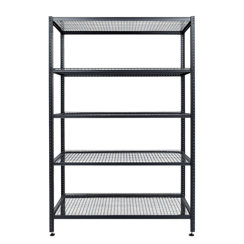 Tulpex 5-Tier Carbon Steel Wire Shelving Rack - Heavy Duty Adjustable Storage Organizer for Garage, Pantry & Closet - Holds up to $1750\text{ lbs}$ - Matte Black
