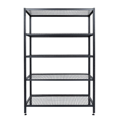 Tulpex 5-Tier Carbon Steel Wire Shelving Rack - Heavy Duty Adjustable Storage Organizer for Garage, Pantry & Closet - Holds up to $1750\text{ lbs}$ - Matte Black