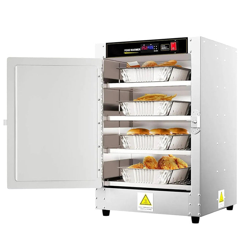 Hot Box Food Warmer, 16" x 16" x 24" with Water Tray, Four Disposable Serving Trays